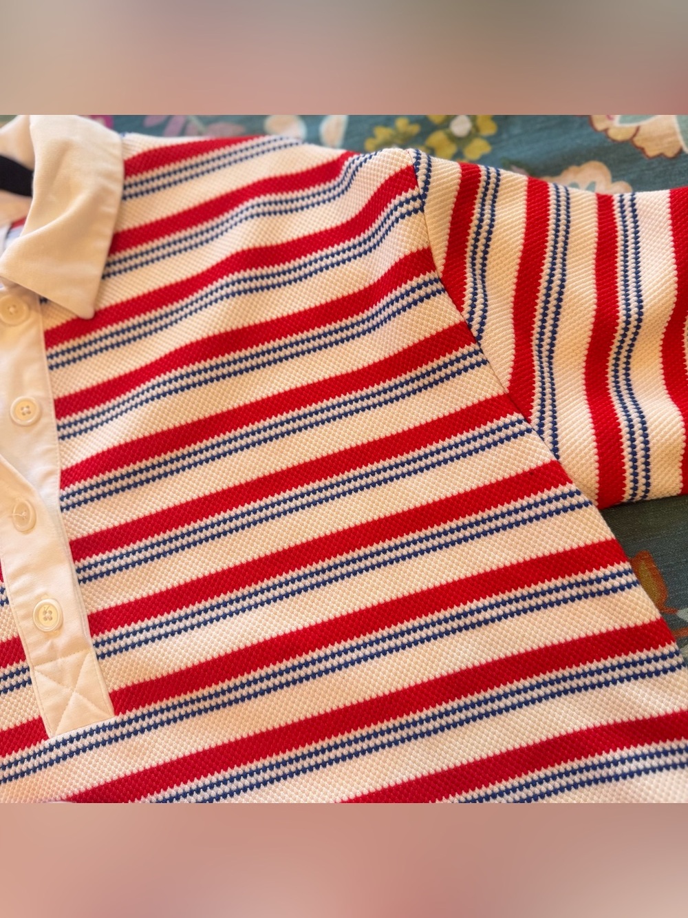 Reformation Anna Long Sleeve Striped Rugby Shirt, NEW - Picture 10 of 10